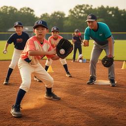 少年選手に守備練習を指導するユース育成担当者